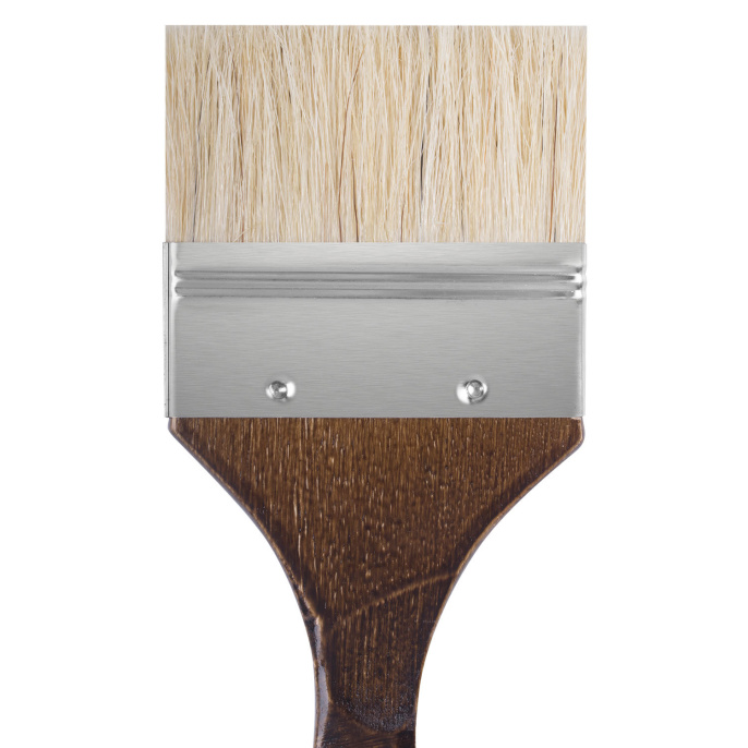 Кисть художественная профессиональная BRAUBERG ART CLASSIC, щетина, флейц, № 75, короткая ручка