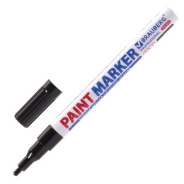 Маркер-лак бояуы (paint marker) 2 мм, қара, НИТРО негізі, алюминий корпусы, BRAUBERG PROFESSIONAL PLUS, 151439