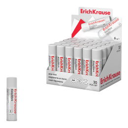 Клей-карандаш ErichKrause Лёгкое склеивание, 6г (в коробке-дисплее по 30 шт.)