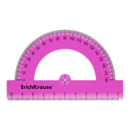 Транспортир пластиковый ErichKrause Неон, 180°/10см, ассорти (в коробке-дисплее по 20 шт)