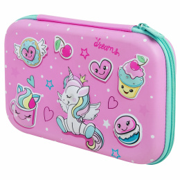 Brauberg kids қарындаш қорабы үлкен ыңғайлы, жиналмалы жолақпен, EVA, 22х15х4 см, "Unicorn dreams", 271557