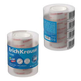 Набор из 4 клейких лент ErichKrause Прозрачная, 18ммх33м, прозрачный (в пленке)