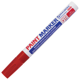 Маркер-лак бояуы (paint marker) 4 мм, қызыл, НИТРО негізі, алюминий корпусы, BRAUBERG PROFESSIONAL PLUS, 151446