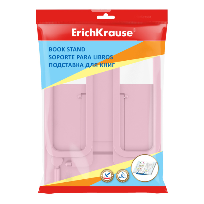 Подставка для книг пластиковая ErichKrause Пастель, розовый