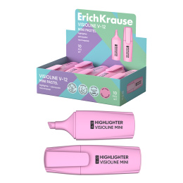 Маркер для выделения текста ErichKrause VisioLine® V-12 Мини Пастель, цвет чернил розовый (в коробке-дисплее по 10 шт.)