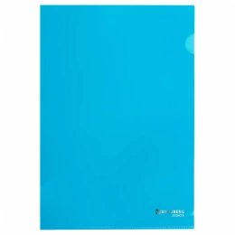Папка-уголок плотная BRAUBERG SUPER, 0,18 мм, синяя, 270479