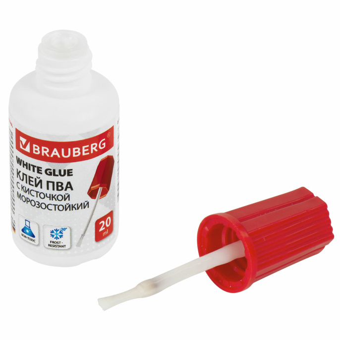 BRAUBERG PVA желімі, 20 г, щеткамен, төзімді, 222875