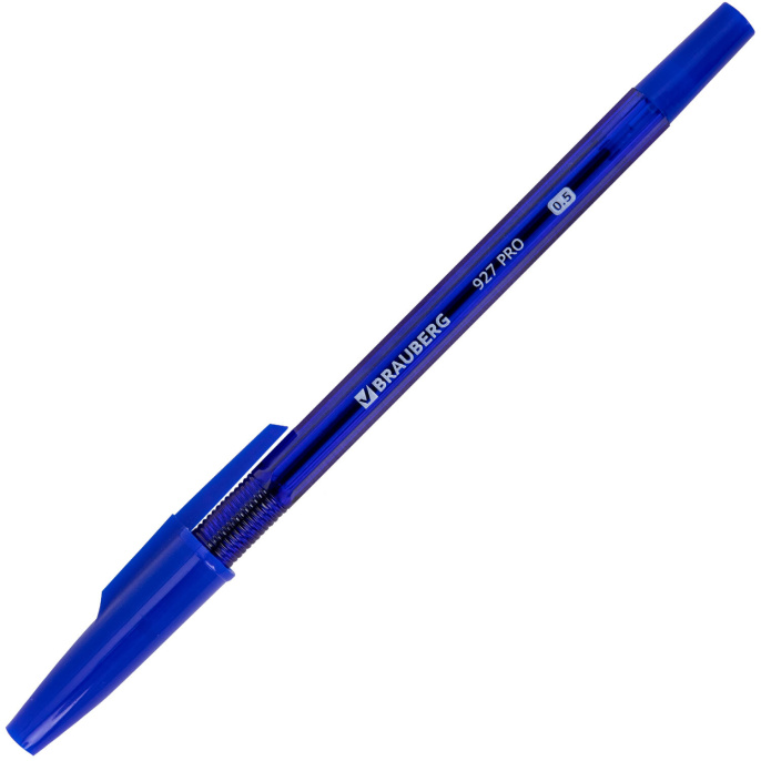 Ручка шариковая BRAUBERG 927 PRO "WRITING 3.0", СИНЯЯ, пишущий узел 0,5 мм, линия письма 0,25 мм, 144337