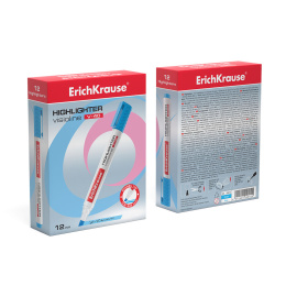 Маркер для выделения текста ErichKrause VisioLine® V-40 Неон, цвет чернил голубой (в коробке по 12 шт.)