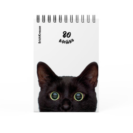 Блокнот на спирали ErichKrause Котики, А6, 80 л., клетка_МИКС