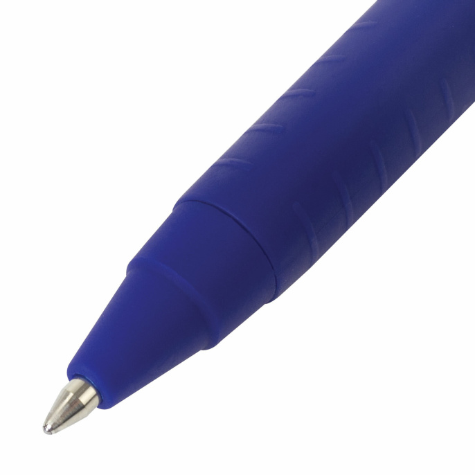 Ручка шариковая масляная автоматическая BRAUBERG "Delta", СИНЯЯ, soft-touch, узел 0,7 мм, линия письма 0,35 мм, 143339, OBPR365