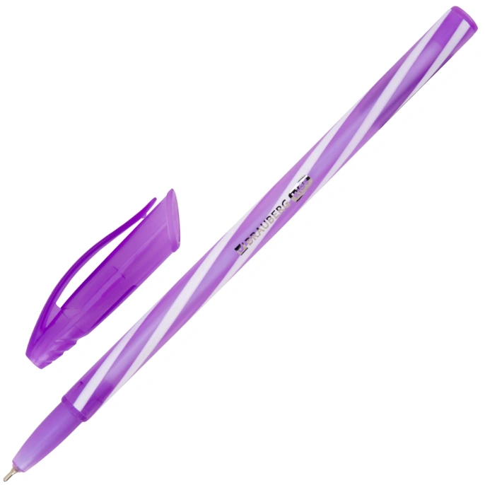 Ручка шариковая масляная BRAUBERG KIDS "TWIST", СИНЯЯ, корпус ассорти, пишущий узел 0,7 мм, линия письма 0,35 мм, 144104