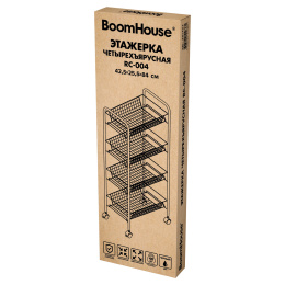 Boomhouse (бумхаус) RC-004 4 деңгейлі стажерка (арба), дөңгелектерде, В84хШ42, 5хГ25, 5 см, металл, қара, 701457