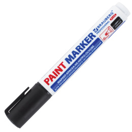Маркер-лак бояуы (paint marker) 6 мм, қара, НИТРО негізі, BRAUBERG Professional PLUS EXTRA, 151451