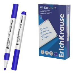 Маркер для досок ErichKrause W-170-L, цвет чернил синий (в коробке по 12 шт.)