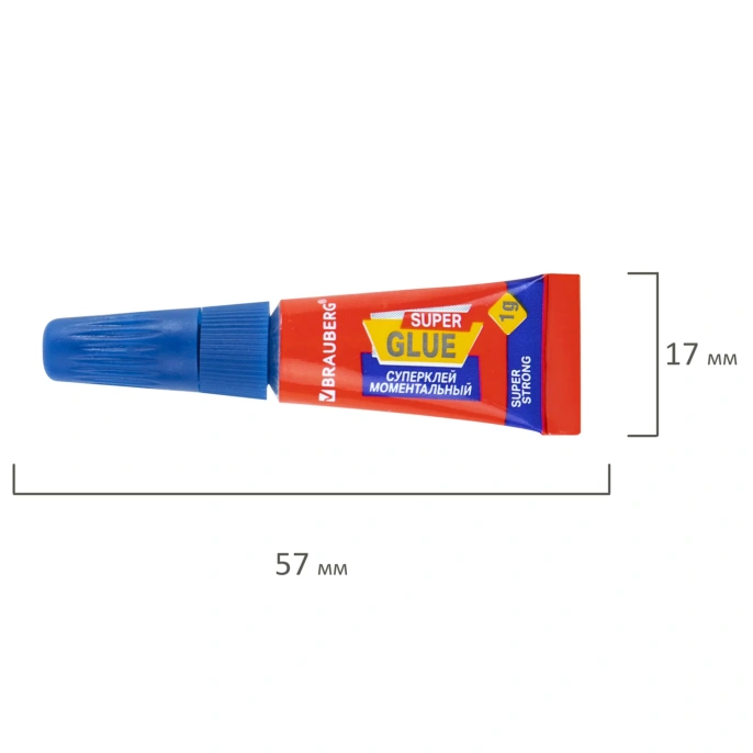Жылдам супер желім үнемді BRAUBERG EXTRA, 1 г супер берік, 6 дана жинақ, 608109