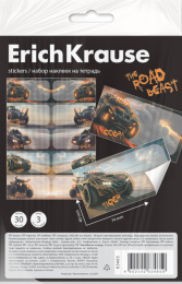 ErichKrause дәптеріне арналған жапсырмалар жол аңы, 3 л., еуропалық суспензия пакетінде