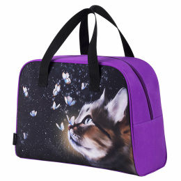 Тұтқалары бар BRAUBERG жаттығу сөмкесі, 35x25x15 см, "Dream cat", 271592