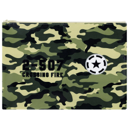 Папка для тетрадей ПИФАГОР А4, 1 отделение, ПВХ, на молнии, ассорти "Camouflage", 32x23 см, 273830