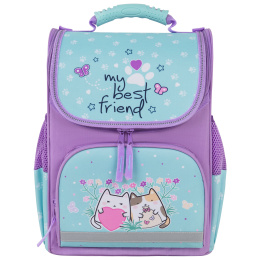 PIFAGOR basic сөмкесі, 1 бөлім, 3 қалта, эргономикалық арқа, "Cat friends", 35x28x18 см, 272048