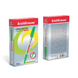 Маркер для выделения текста ErichKrause VisioLine® V-15 Неон, цвет чернил зеленый (в коробке по 12 шт.)