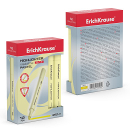 Маркер для выделения текста ErichKrause VisioLine® V-17 Пастель, цвет чернил желтый (в коробке по 12 шт.)