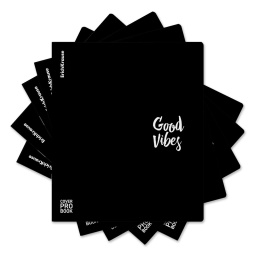 Тетрадь общая ученическая с пласт. обл. на скобе ErichKrause CoverProBook® Слова, текстура песок, черный, А5+, 48 л., клетка_МИКС