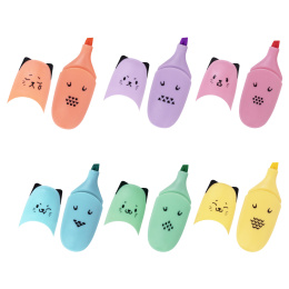 Mini brauberg Kids "CUTE Cats PASTEL" мәтін бөлгіші, пластикалық банкадағы АССОРТИ, 1-5 мм сызық, 152434.
