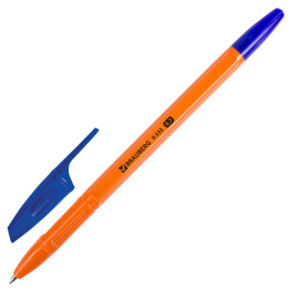 Ручки шариковые BRAUBERG "X-333 ORANGE", НАБОР 8 ШТУК, СИНИЕ, узел 0,7 мм, линия письма 0,35 мм, 144528