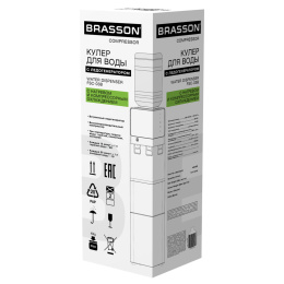 Кулер для воды с ледогенератором BRASSON (БРАССОН) FSC-03B, напольный, НАГРЕВ/ОХЛАЖДЕНИЕ КОМПРЕССОРНОЕ, 3 крана, графитовый, 455422
