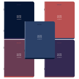 Тетрадь А5, 48 л., BRAUBERG, скоба, клетка, SoftTouch, "NoteBookMono", (микс в спайке), 405325