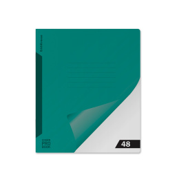 Тетрадь общая ученическая с пласт. обл. на скобе ErichKrause CoverProBook® Риф, текстура песок, бирюзовый, А5+, 48 л., клетка