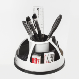 BRAUBERG "ULTRA" кеңсе жиынтығы, 10 дана, айналмалы дизайн, ақ-қара, 236954