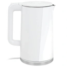 Чайник электрический с двойными стенками SONNEN KT-8718W, 1,7 л, 2200 Вт, белый, 454685