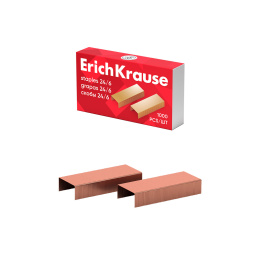 Скобы №24/6 ErichKrause омедненные (коробка 1000 шт.)