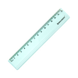 Линейка пластиковая 15 см BRAUBERG "PASTEL", тонированная, ассорти, 117012