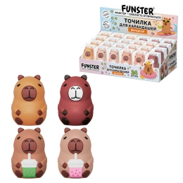 Точилка фигурная FUNSTER (ФАНСТЕР) "Капибара", 1 отверстие, ассорти, 274059