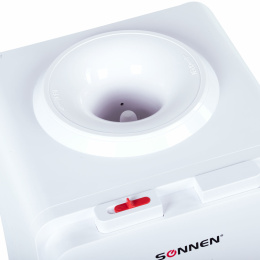 Кулер для воды SONNEN FE-02, напольный, НАГРЕВ/ОХЛАЖДЕНИЕ ЭЛЕКТРОННОЕ, 2 крана, белый, 454996