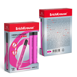 Маркер для выделения текста ErichKrause VisioLine® V-17 Неон, цвет чернил розовый (в коробке по 12 шт.)