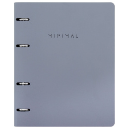 Тетрадь на кольцах А5, 175х215 мм, 120 л., под кожу, BRAUBERG VISTA, "Minimal", серый, 405216