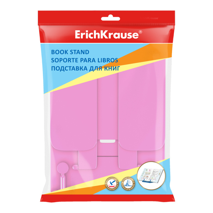 Подставка для книг пластиковая ErichKrause Пастель, розовый
