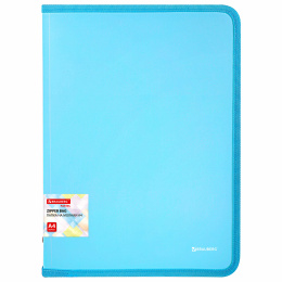 Brauberg pastel, A4, 330x240 мм, 600 мкм, аквамарин түсі, 271970 пластикалық сыдырма көлемді қалта