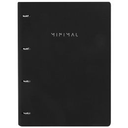 Тетрадь на кольцах БОЛЬШАЯ А4, 240х310 мм, 120 л., под кожу, BRAUBERG VISTA, "Minimal", черный, 405203
