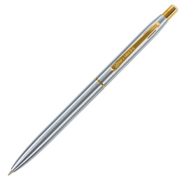 Brauberg brioso сыйлық шарикті қалам, көк, алтын бөлшектері бар күміс корпус, жазу сызығы 0,5 мм, 143463