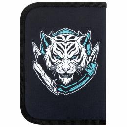 Пенал Пифагор, 1 бөлім, полиэстер, 19х13 см, "ақ жолбарыс", 272285