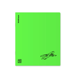 Тетрадь общая ученическая с пласт. обл. на скобе ErichKrause CoverProBook® Движение, текстура песок, зеленый, А5+, 48 л., клетка_МИКС