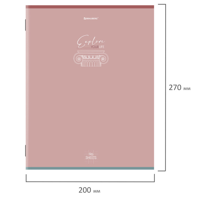 Тетради КОМПЛЕКТ 3 шт. А4, 96 л., BRAUBERG скоба, клетка, глянцевый лак, "Pastel", 404388