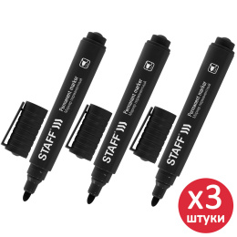 "Basic Budget PM-125" тұрақты staff маркері, қара, 3 дана жинақ, 3 мм ұшы, 880597