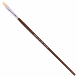 Кисть художественная профессиональная BRAUBERG ART CLASSIC, щетина, плоская, № 12, длинная ручка