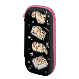 Пенал ЮНЛАНДИЯ, 1 отделение, 1 откидная планка, карман, EVA-покрытие soft-touch, 22х10х5 см, "Box cats", 274569